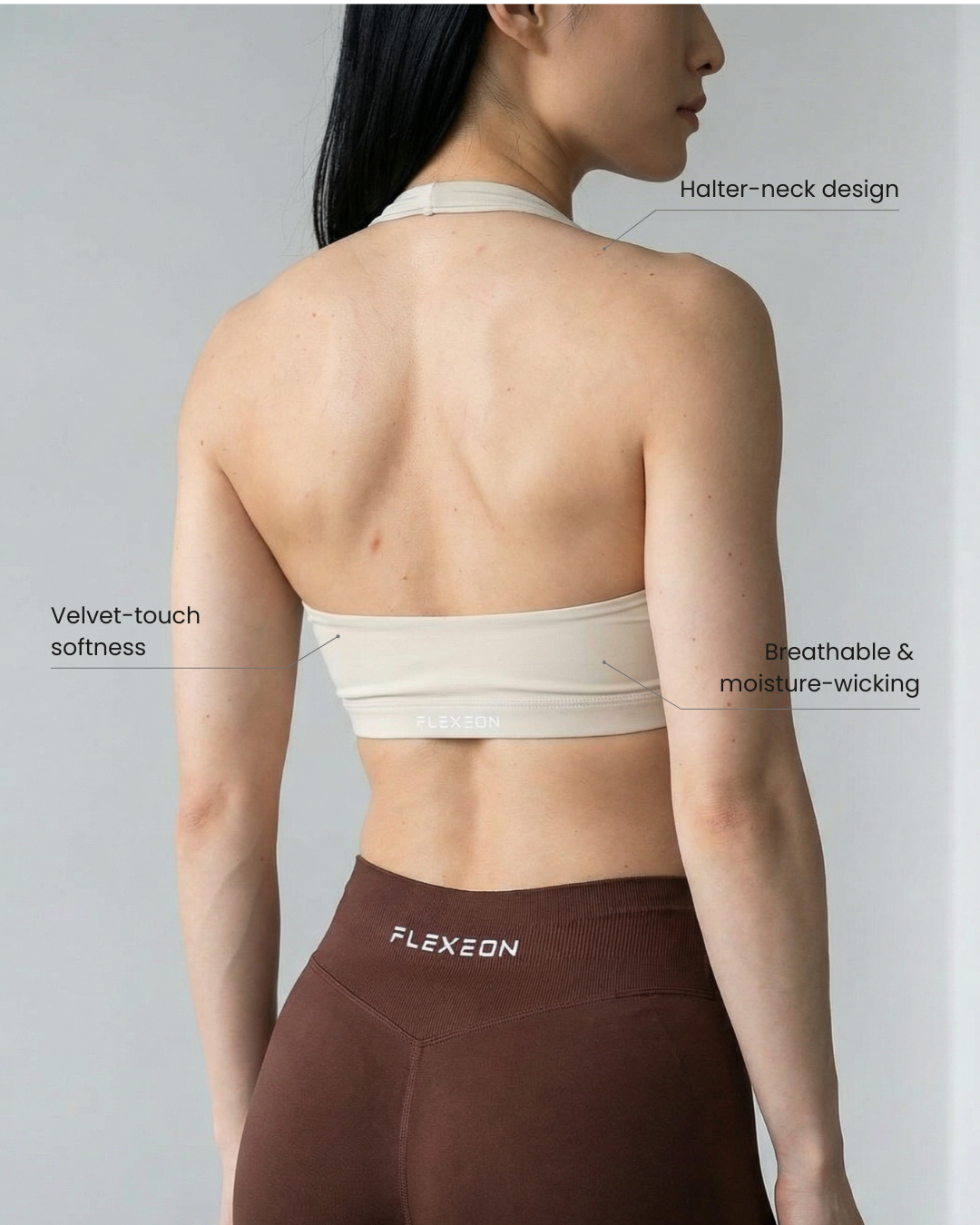 AURA FLXSCULPT™ Halter Top — Ivory