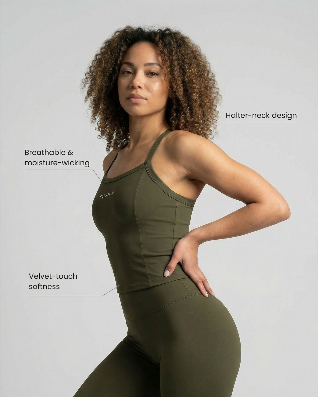 AURA FLXSCULPT™ Halter Vest  — Oliva